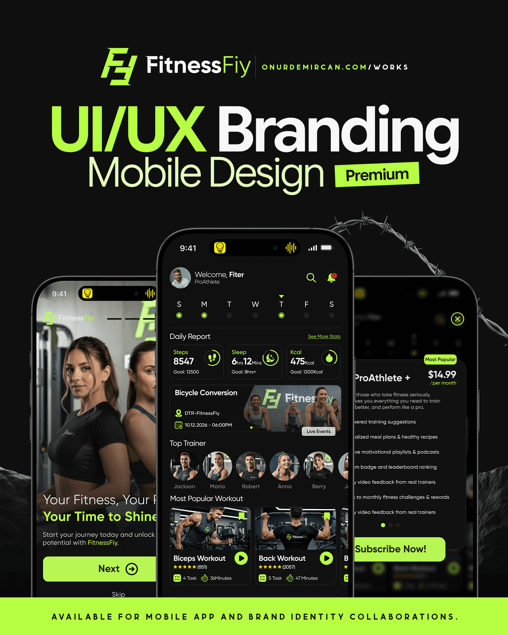FitnessFiy Brand & UI UX Mobile App cover