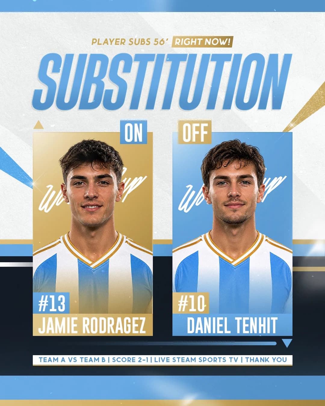 World Cup Argentine Theme Instagram Post Template 4